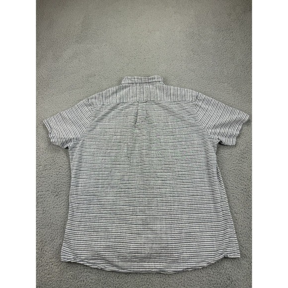 Grayers Button Up Shirt Mens XL Gray White Striped Lightweight Breathable Pocket - Picture 2 of 8
